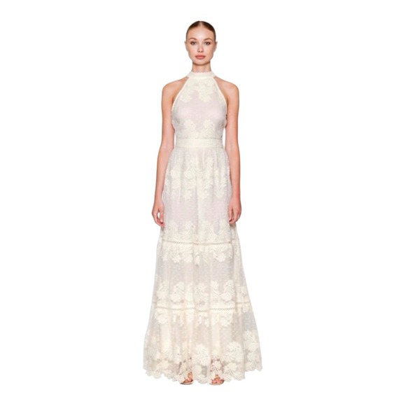 Champagne & Strawberry Dresses & Skirts - New Champagne & Strawberry Maxi Dress Women's Small Ivory Lace Wedding Romantic